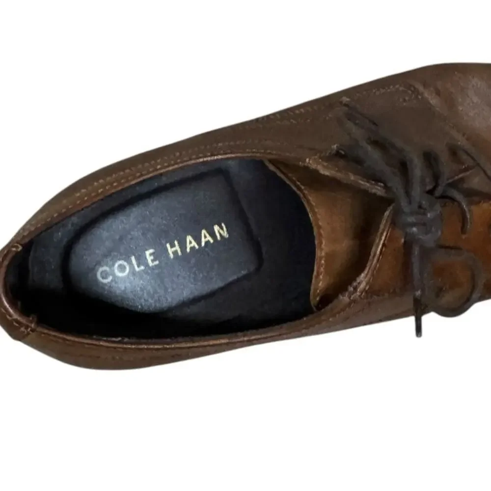 COLE HAAN Brown Cap Top Oxford Leather Dress Shoes SZ 8.5
